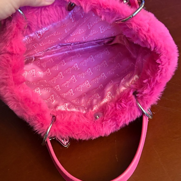 Barbie Mattel Y2K Purse Small Faux Fur Barbie Charm Snap Closure Purse - Picture 6 of 14